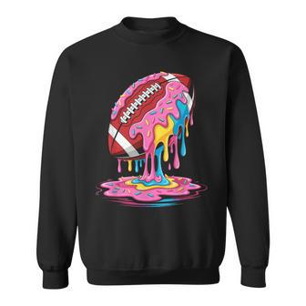 Ice Cream Drip Football Sprinkles Football Drip Sweatshirt - Seseable