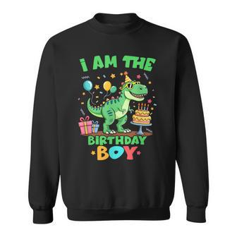 I'm The Birthday Boy T Rex Dinosaur Family Party Boys Sweatshirt - Thegiftio UK