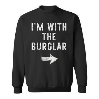 I’M With The Burglar Halloween Couple Costume Sweatshirt - Thegiftio UK
