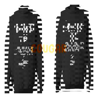 I'm With The Cougar Costume Halloween Matching Couple Sweatshirt - Thegiftio