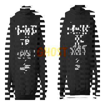 I'm With The Ghost Costume Halloween Matching Couple Sweatshirt | Mazezy