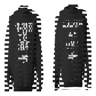 I’M With The Goat Halloween Couple Costume Sweatshirt - Monsterry