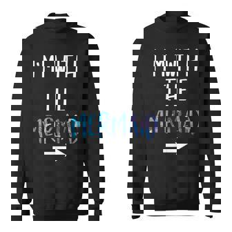 I'm With The Mermaid Lazy Mermaid Halloween Costume Sweatshirt | Seseable UK