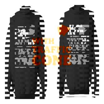 I'm With The Traffic Cone Halloween Couple Sweatshirt - Monsterry