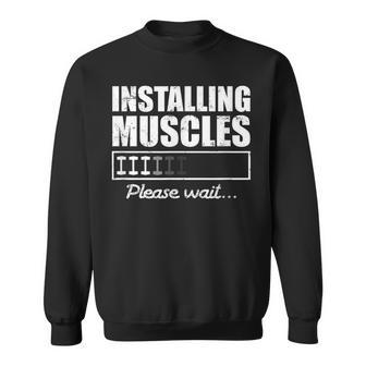 Instala Los Músculos Por Favor Espere – Cita Gym Motivation Camisa de entrenamiento - Regaloses