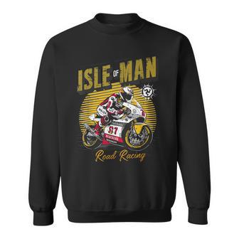 Isle Of Man Road Racing Manx Retro Motorcycle Race Sweatshirt - Thegiftio UK