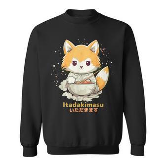 Itadakimasu Japanischer Ramen Nudeln Kawaii Fuchs Anime Liebe Sweatshirt - Geschenkecke