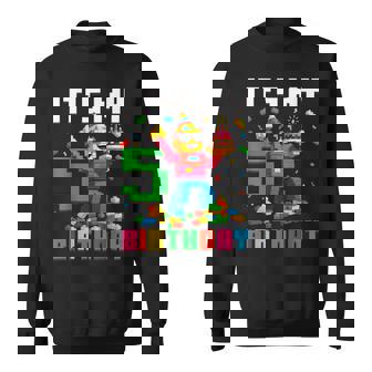 It's My 5Th Birthday Boy Building Bricks 5 Year Old Boys Sweatshirt | Seseable FR