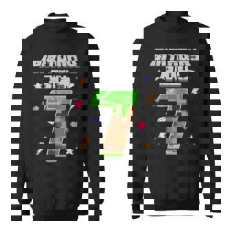 It's My 7Th Birthday Boy Seven 7 Year Old Pixel Gaming Party Sweatshirt | Seseable CA