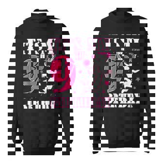 It's My 9Th Birthday Basketball Theme 9 Year Old Party Sweatshirt | Mazezy