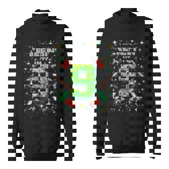 It's My 9Th Birthday Boy Gamer Creepin’ Into 9 Gamer Pixel Sweatshirt - Seseable