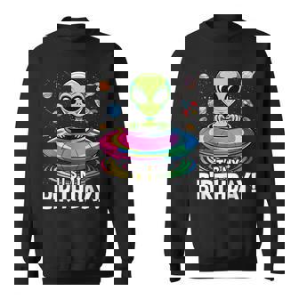 It's My Birthday Cute Alien Ufo Ship In Space Alien Sweatshirt - Monsterry