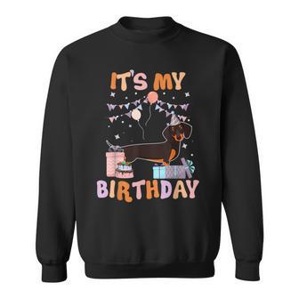 Its My Birthday Dachshund Dog Birthday Party Dog Lover Sweatshirt - Thegiftio