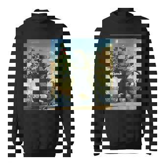 Japanese Monster Kaiju Carrying Christmas Tree Sweatshirt - Monsterry