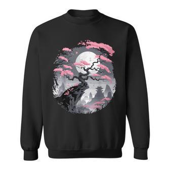 Japanese Sakura Garden Mount Fuji Cherry Blossom Sweatshirt - Monsterry