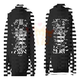 Jeous Aime Bien Mais Je Prefere Les Chats Humour Chat Sweater e - Cadeauxyz