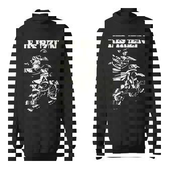 Jesus Christ Motocross Dirt Bike He's Rizzin' Easter Sweatshirt Unisex | Mazezy