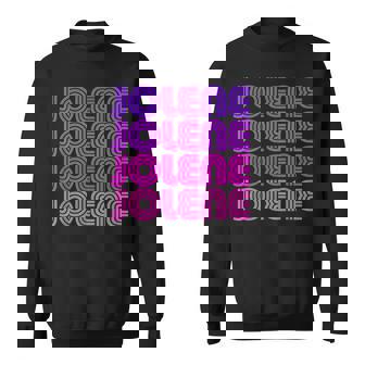 Jolene First Name Jolene Retro Pink Purple Love 80S Style Sweatshirt | Mazezy
