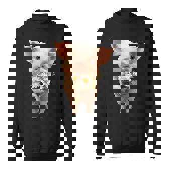 Joli Bouquet De Marguerites Tenant Un Cochon Sweater e - Cadeauxyz
