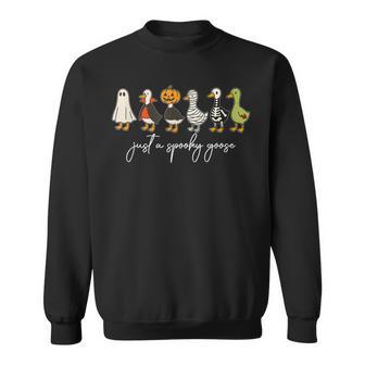 Just A Spooky Goose Halloween Silly Goose Halloween Sweatshirt - Thegiftio UK