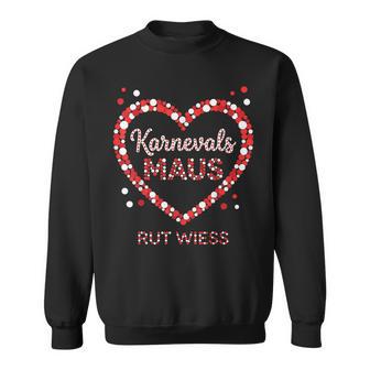 Karnevalsmaus Herz Rut Wiess Köln Damen Fasching Sweatshirt - Geschenkecke