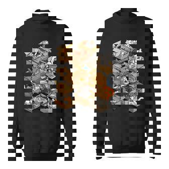 Kawaii Cardboard Cat Kitten Cat Meme Cat Lover Owner Sweatshirt | Seseable CA