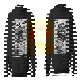 Kawaii Cat Eating Ramen Noodles Vintage Japanese Anime Sweatshirt - Thegiftio