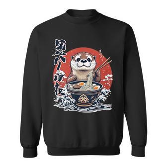 Kawaii Ramen Otter Katze Japan Y2k Manga Anime Sweatshirt - Geschenkecke