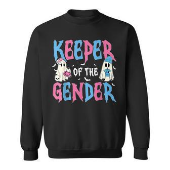 Keeper Of The Gender Pumpkin Halloween Baby Gender Reveal Sweatshirt - Thegiftio UK