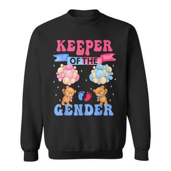 Keeper Of The Gender Reveal Cute Bear Balloons Pink Or Blue Sweatshirt - Seseable