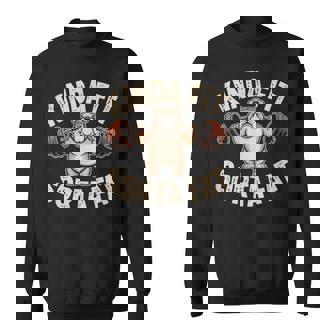 Kinda Fit Sorta Fat Gym Cute Bulldog Retro Sweatshirt | Seseable UK