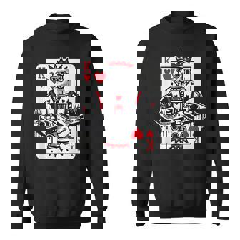 King Card Hearts Clubbing Disco Techno Outfit DJ King Card Sweatshirt Unisex | Mazezy