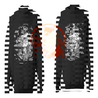 Kitsune Fox Anime Japonais Kawaii Renard Fleur Cerisier Fleur Sweater e - Cadeauxyz