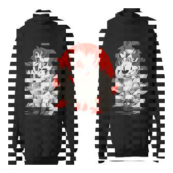 Kitsune Rieur Japonais Renard À Neuf Queues Anime Manga Sweater e - Cadeauxyz