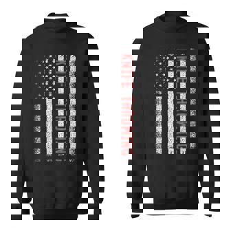 Knife Throwing American Flag 4th Of July Cool Novelty Sweatshirt Unisex | Mazezy