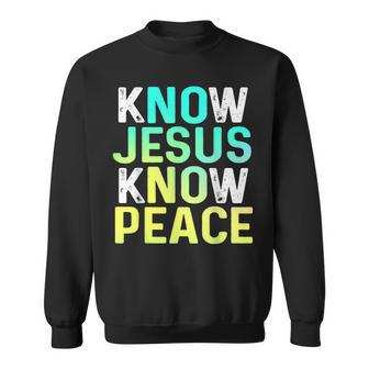 Know Jesus Know Peace Christian Apparel Sweatshirt - Thegiftio UK