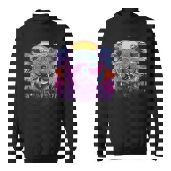 Koala Sunglasses Retro Palm Tree Sweatshirt - Monsterry