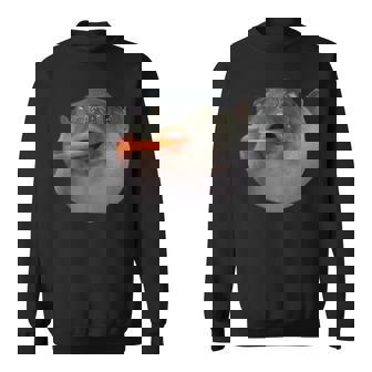 Kugelfisch Der Eine Karotte Isst Meme Lustige Blowfish Dank-Meme Sweatshirt - Seseable