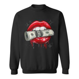 Labios Rojos Audaces Con Rollo De Dinero Camisa de entrenamiento - Regaloses