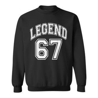 Legend 67 Number Varsity Team 67Th Birthday & 67 Years Old Sweatshirt - Thegiftio UK