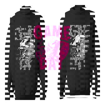 Leopard Game Day Pink American Football Breast Cancer Sweatshirt | Mazezy