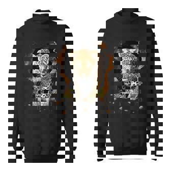 Leopard Wall Drawing Wildlife Animal Print Nature Artwork Sweatshirt Unisex | Mazezy