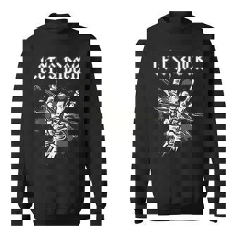 Let's Rock And Roll Rockero Manos Esqueléticas De Rock In Mangas Camisa de entrenamiento - Regaloses