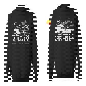 Let's Roll Caravan Camping Trailer Mountains Camper Sweatshirt | Mazezy