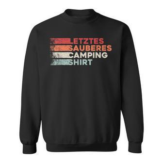 Letztesauberes Camping Urlaub Retro Lustiges Sweatshirt - Seseable