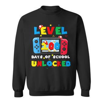 Level 100 Days Of School Unlocked Video Games Boys Gamer Sweatshirt - Thegiftio UK
