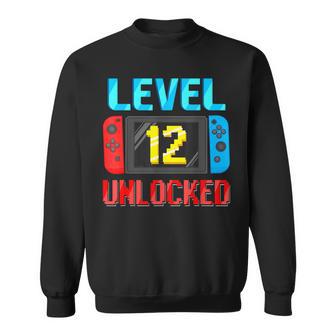 Level 12 Unlocked Birthday Video Gamer 12Th Birthday Party Sweatshirt - Thegiftio UK
