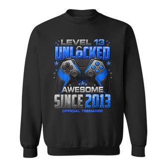 Level 13 Unlocked Awesome Since 2013 13Th Birthday Gaming Sweatshirt | Mazezy