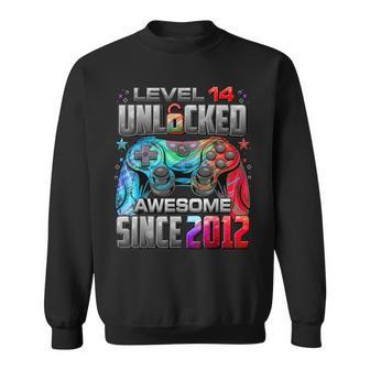 Level 14 Unlocked Awesome Since 2012 14Th Birthday Gaming Sweatshirt | Mazezy