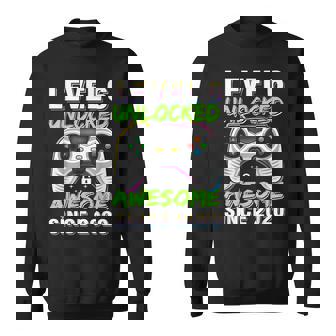 Level 6 Unlocked Awesome Since 2020 6Th Birthday Gaming Boys Sweatshirt - Monsterry